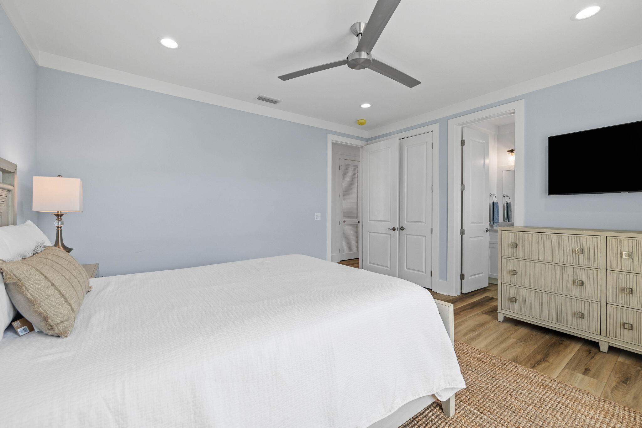 342 Beach Bike Way Inlet Beach Inlet Beach, FL 32461 - Photo 44 of 86 a bedroom with a bed and a flat screen tv