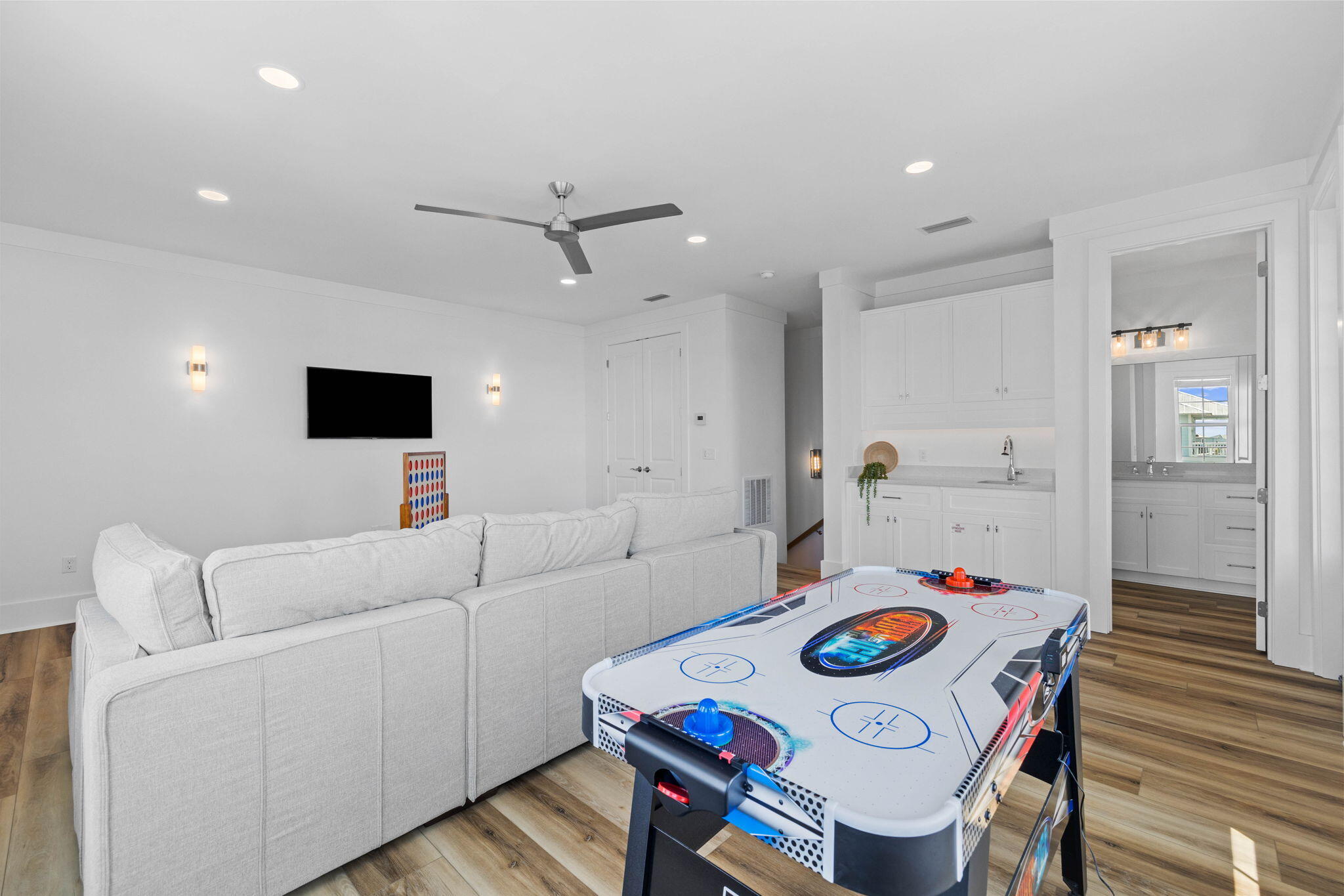 342 Beach Bike Way Inlet Beach Inlet Beach, FL 32461 - Photo 55 of 86 a living room with furniture and a flat screen tv