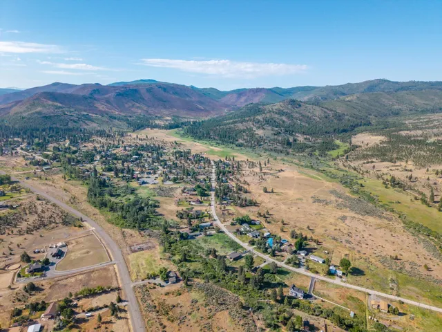 a view of a lake with mountains in the background