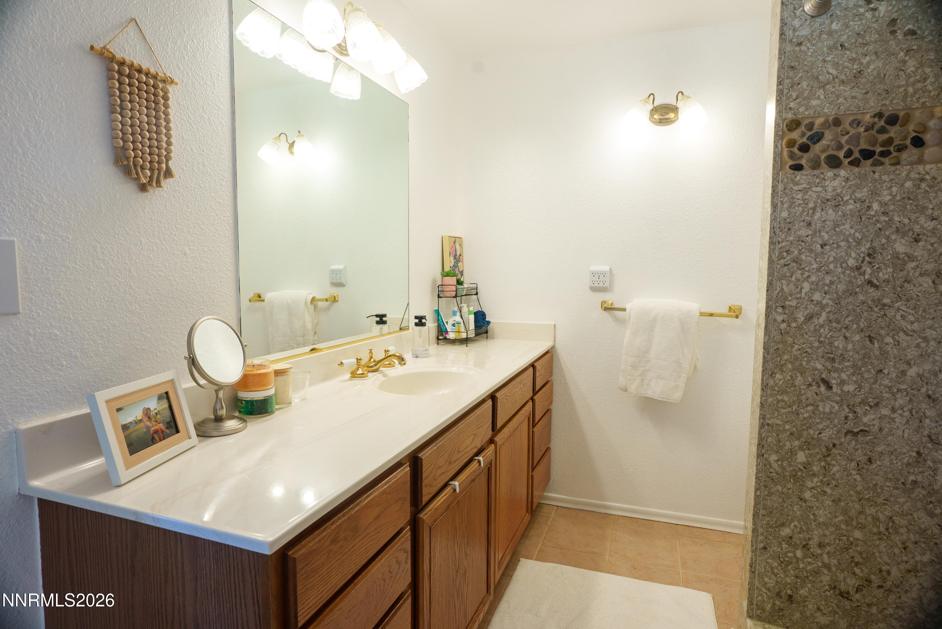 12000 North Red Rock Road Reno, NV 89508 - Photo 27 of 34 a bathroom with a sink a mirror and a shower