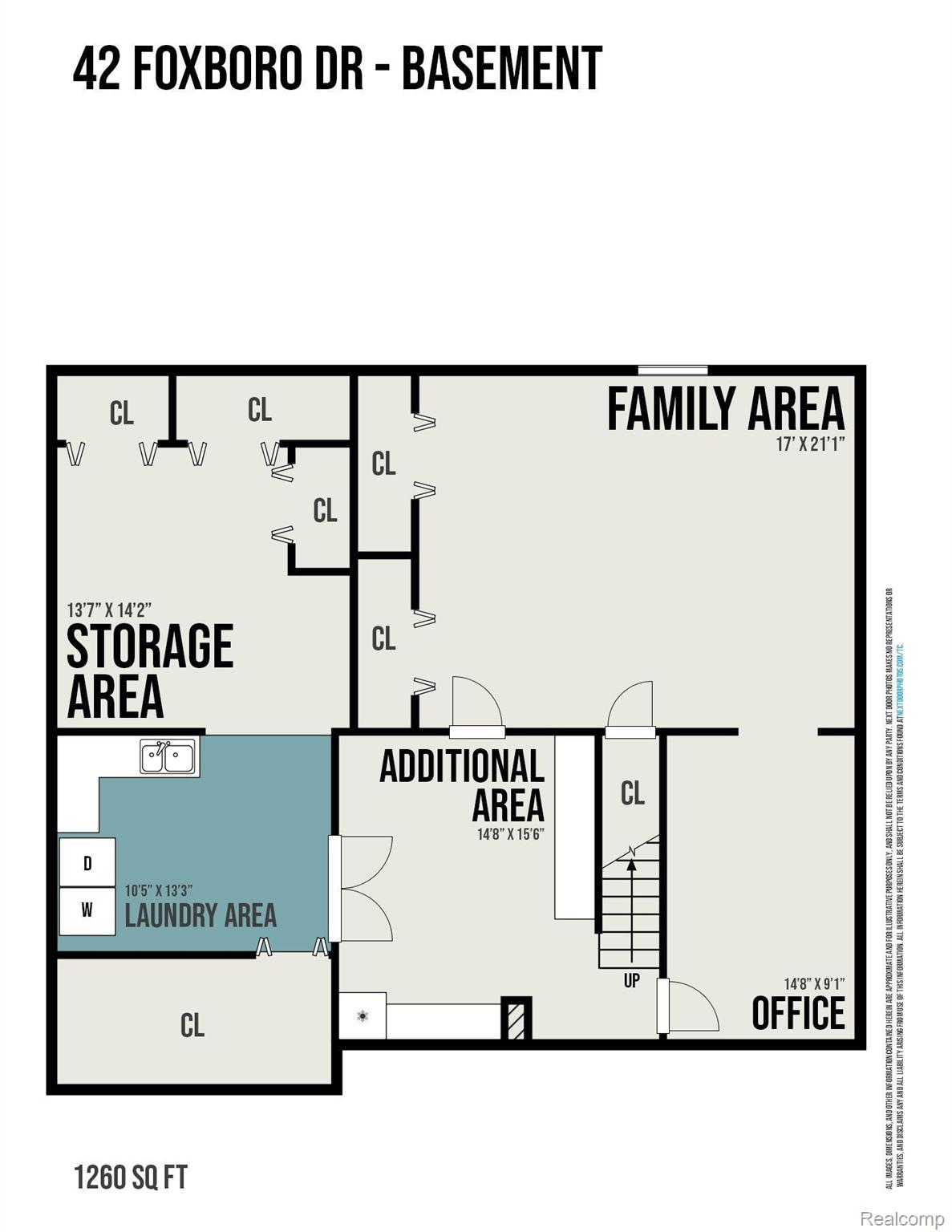 42 Foxboro Drive Rochester, MI 48309 - Photo 32 of 32 Floor plan of basement