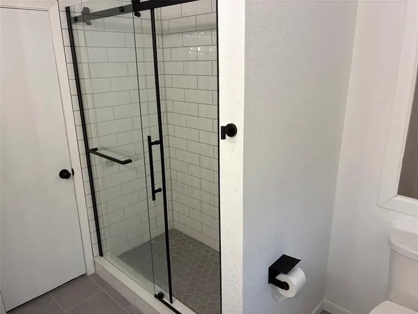 a bathroom with a shower