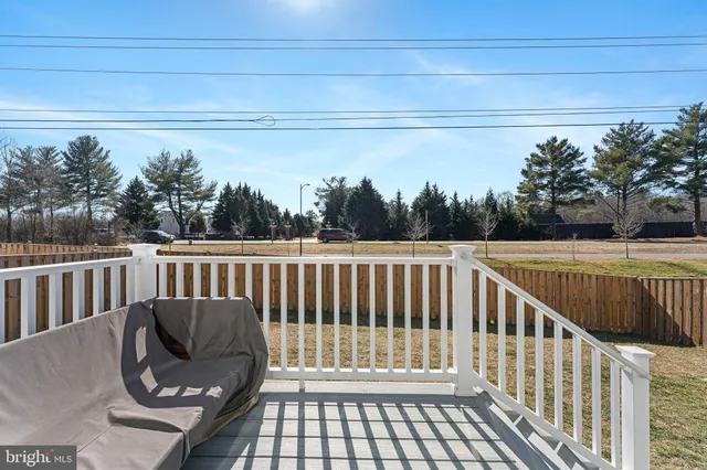 a balcony with a couch