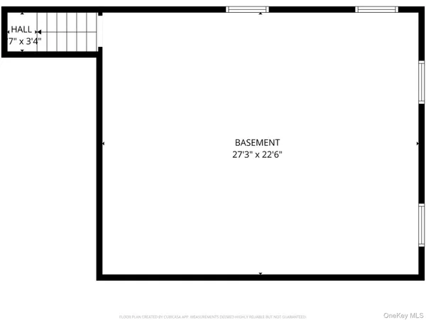 a picture of a bench in a white building