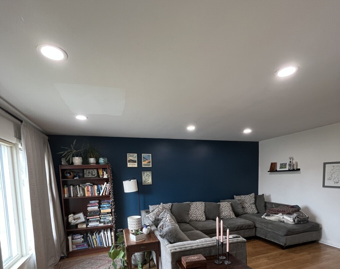 1748 Evergreen Road Homewood, IL 60430 - Photo 3 of 13 a living room with furniture a wooden floor and book shelf