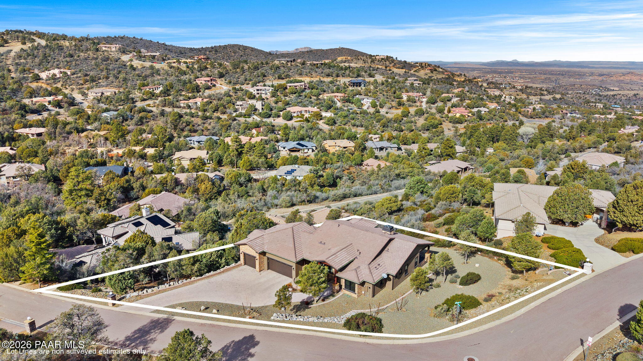 3191 Rainbow Ridge Drive Prescott, AZ 86303 - Photo 4 of 67 6-Aerial Front (4) Lot Lines