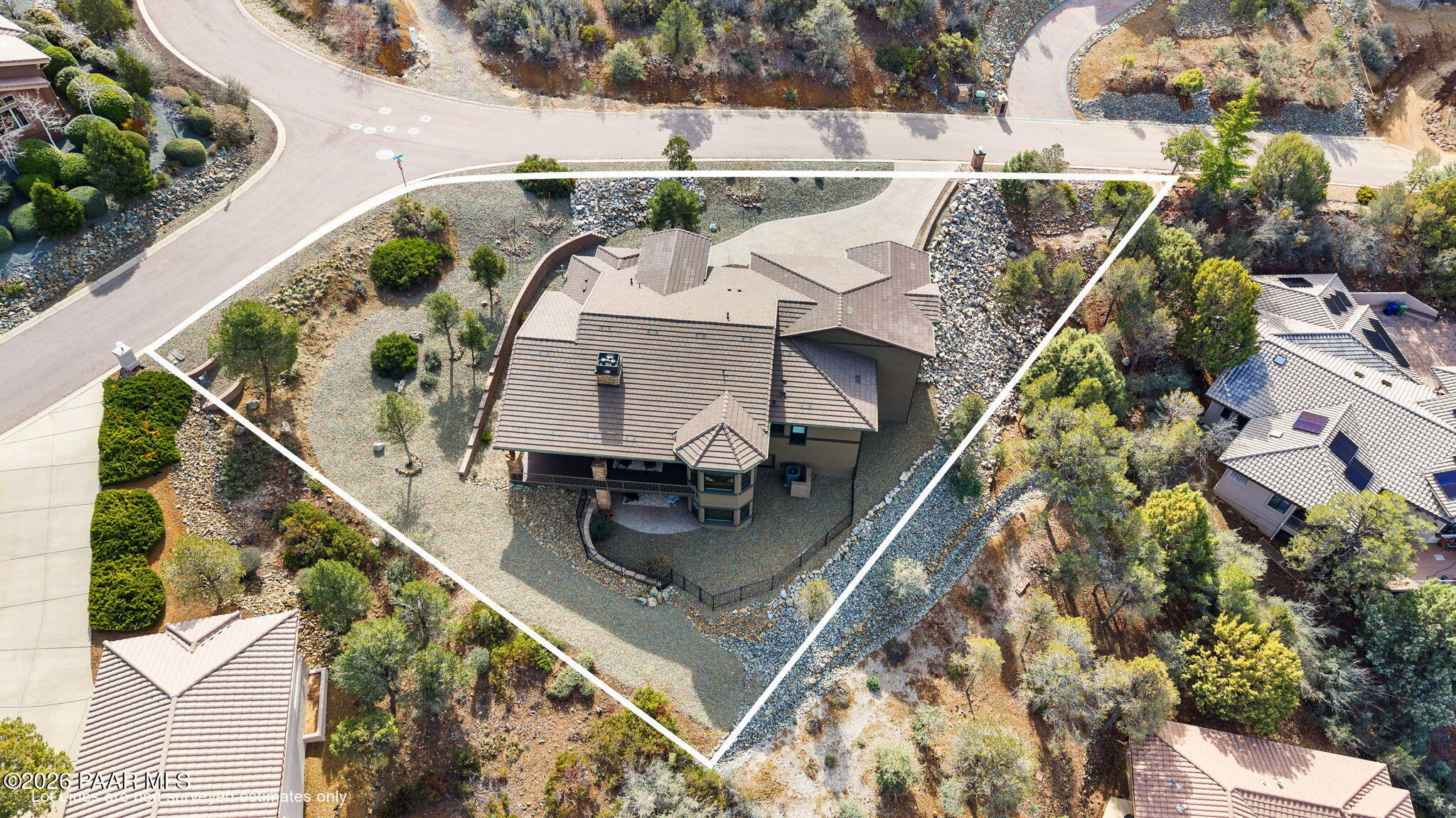3191 Rainbow Ridge Drive Prescott, AZ 86303 - Photo 60 of 67 67-Birds Eye Lot Lines