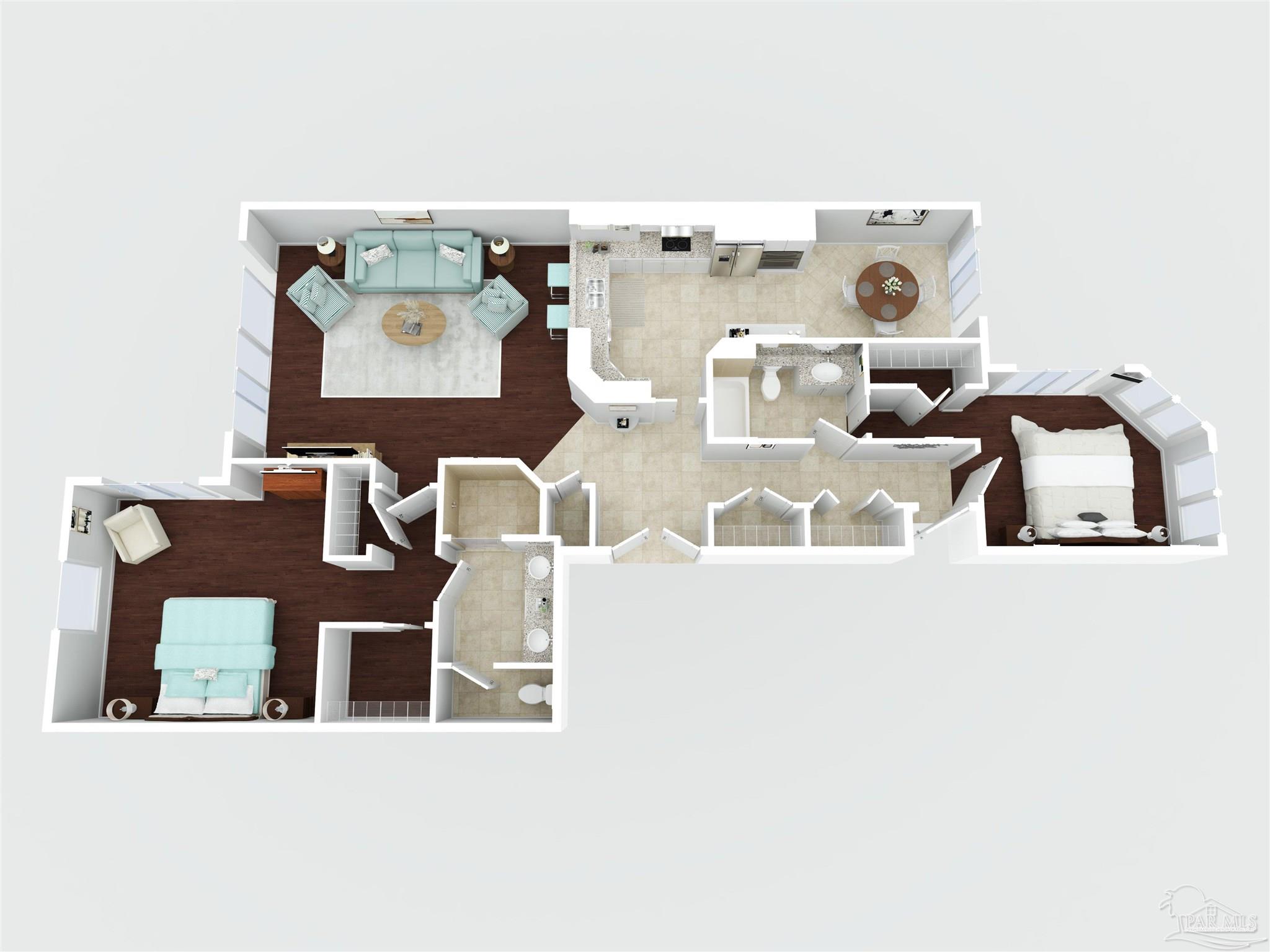 13621 Perdido Key Drive, Unit 1504E Perdido Key, FL 32507 - Photo 4 of 49 Balconies not show on this illustration.