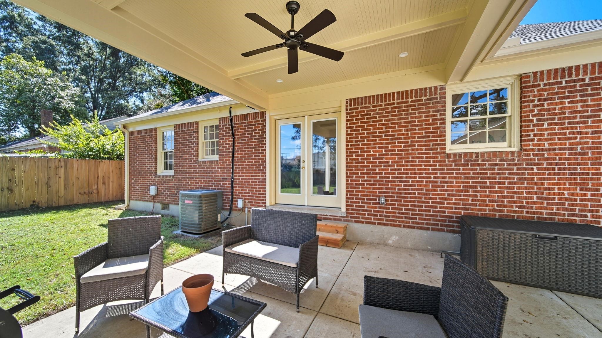 678 Moss Road Memphis, TN 38117 - Photo 13 of 33 View of patio featuring ceiling fan and french doors