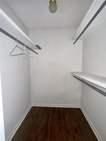 a view of small space with racks on the wall