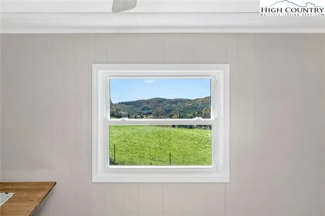 a view of a closet from a window