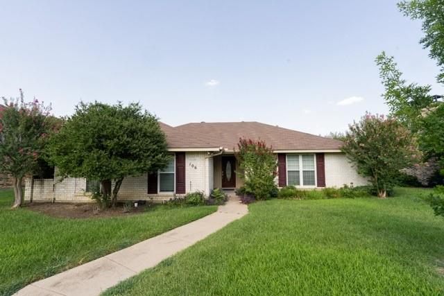 106 Mapleleaf Lane Coppell, TX 75019 - Photo 1 of 36 Single-story residence featuring a light-colored brick exterior and a brown shingle roof
