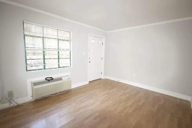 an empty room with a window