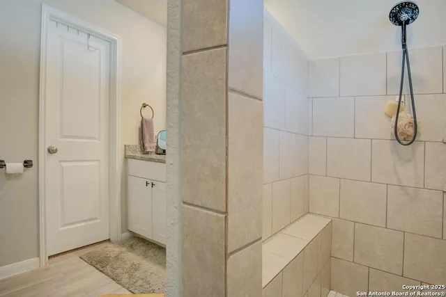 a bathroom with a shower