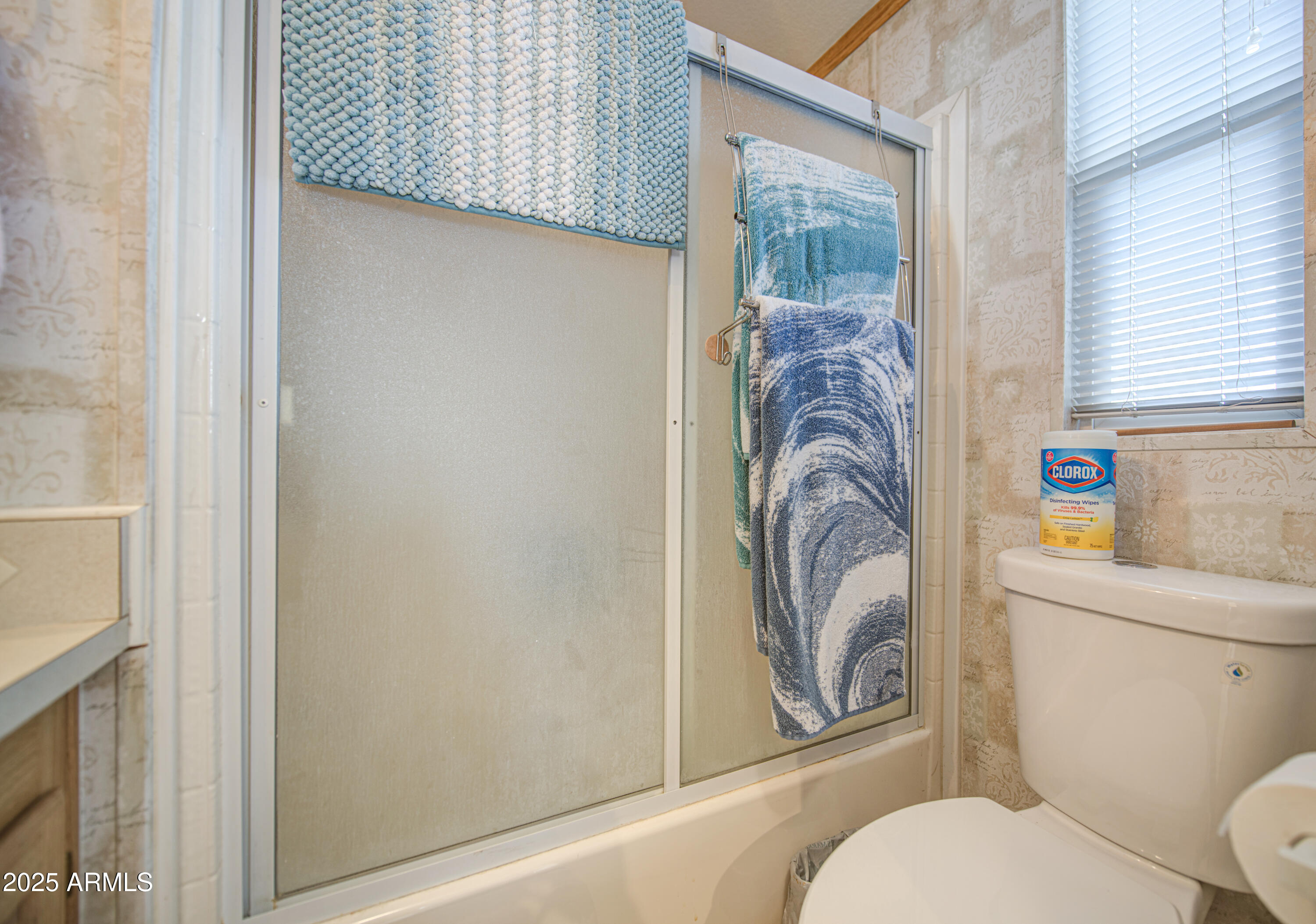 7750 East Broadway Road, Unit 250 Mesa, AZ 85208 - Photo 16 of 35 a bathroom with a toilet and a shower curtain