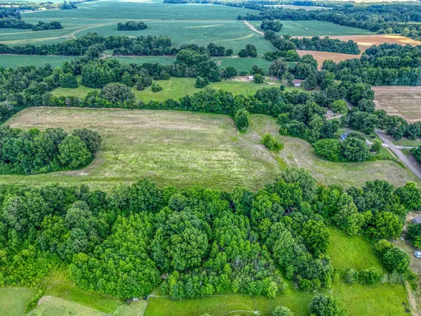 a view of a lush green field