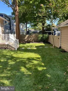 a view of a house with backyard and a tree