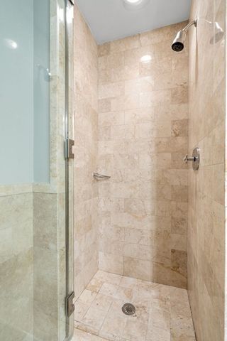 a bathroom with a shower