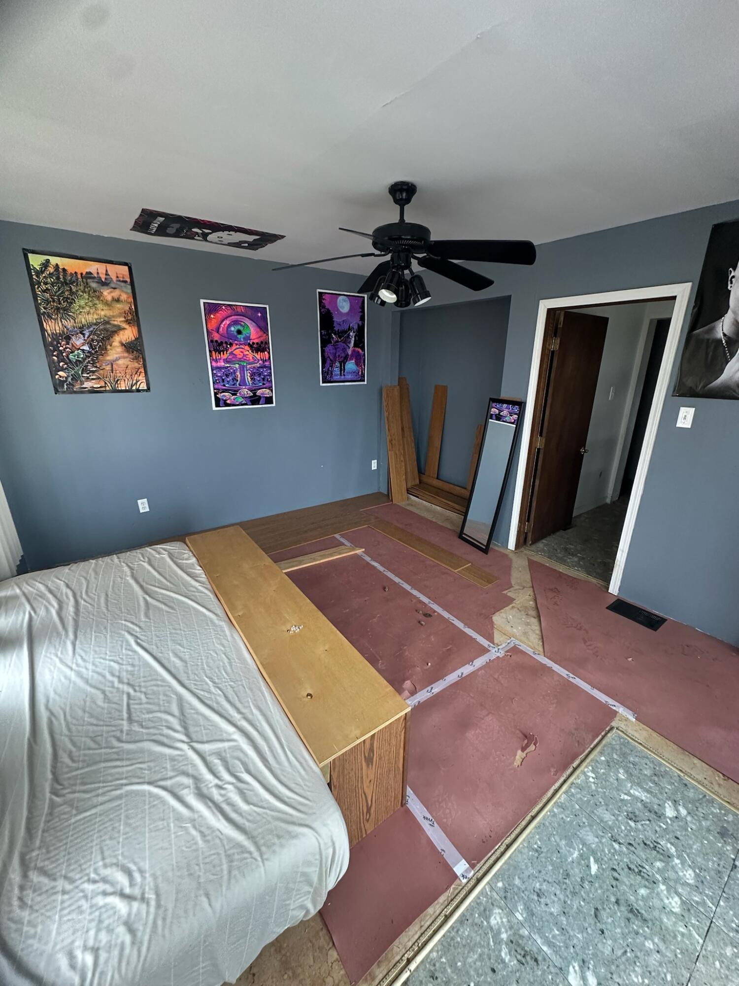 4701 South 1st Redkey, IN 47373 - Photo 8 of 29 a bedroom with a bed and a mirror