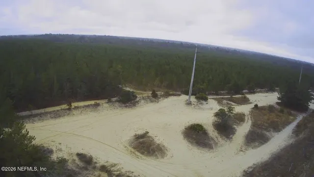 a view of a lake from a yard