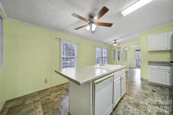a kitchen with a sink appliances and a counter top space