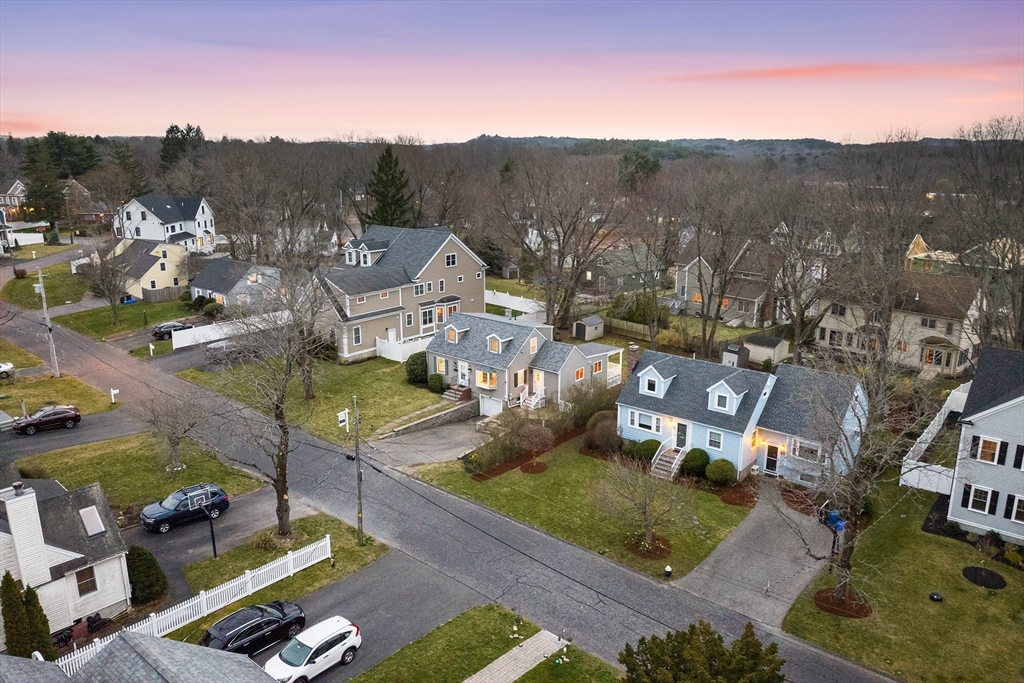 10 Ellison Road Lexington, MA 02421 - Photo 33 of 35 an aerial view of a house with a garden