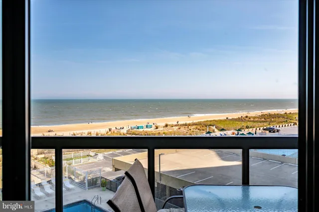 a view of ocean from a balcony