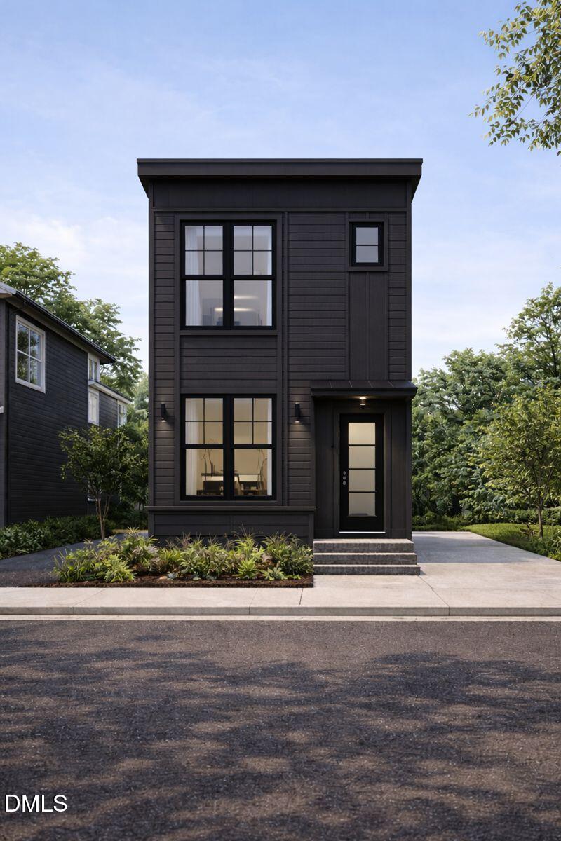 a front view of a house