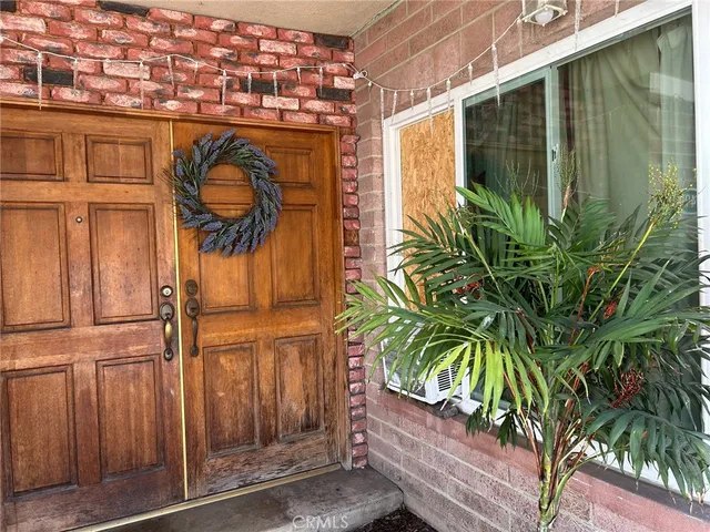 a street view with glass door and wooden floor