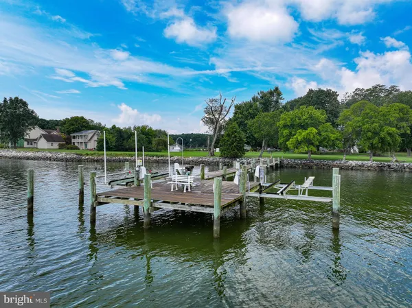 a view of a lake with boats