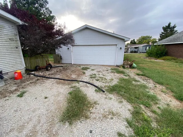 a view of backyard of house