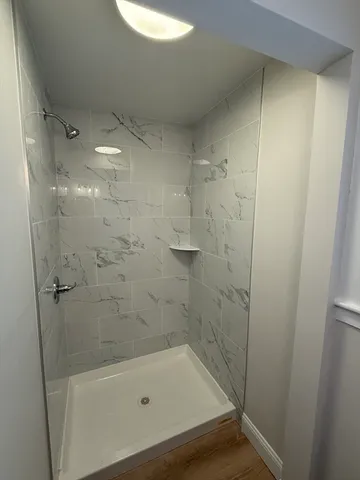 a bathroom with a shower
