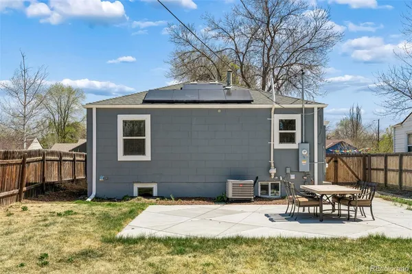 a view of a house with a patio