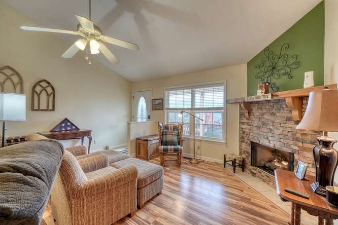 756 Doc Jones Road Blairsville, GA 30512 - Photo 21 of 46 a living room with furniture and a fireplace