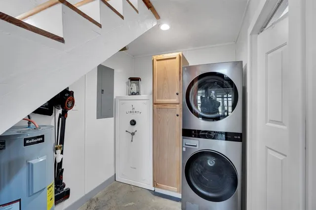 a bedroom with a bed and a walk in closet