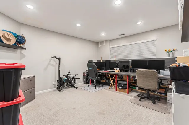 a living room with furniture