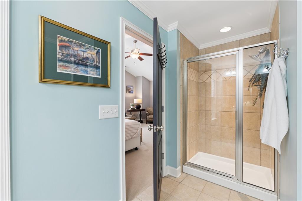 2838 Jordan Oaks Lane Decatur, GA 30033 - Photo 27 of 39 a bathroom with a shower and a view of bathroom