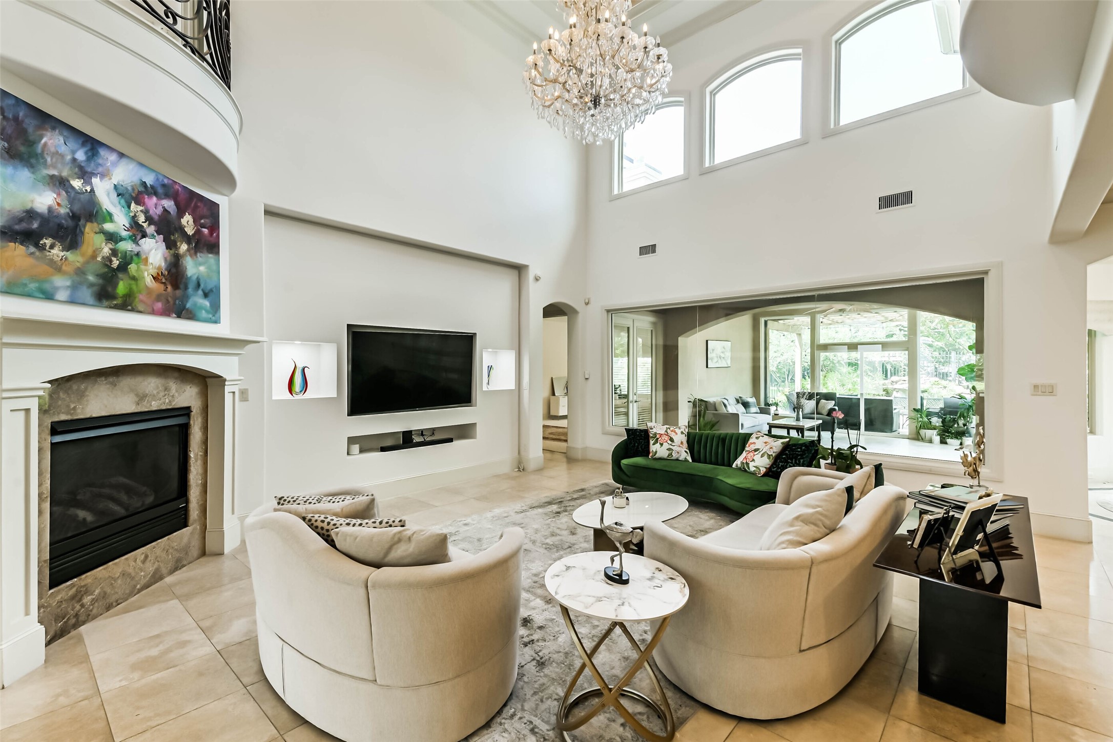 2502 Chimney Rock Road Houston, TX 77056 - Photo 20 of 50 Spacious living room featuring high ceiling and abundant natural light