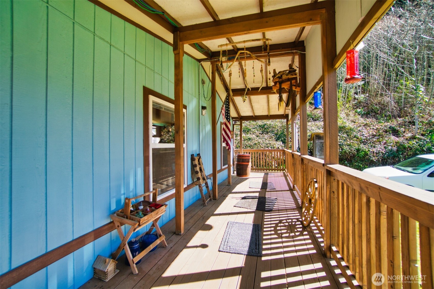 404 Meade Hill Road Glenoma, WA 98336 - Photo 29 of 40 a view of balcony with wooden floor and stairs