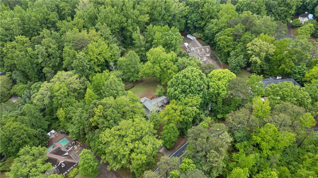 3582 Casteel Road Marietta, GA 30062 - Photo 49 of 55 an aerial view of residential house with outdoor space and trees all around