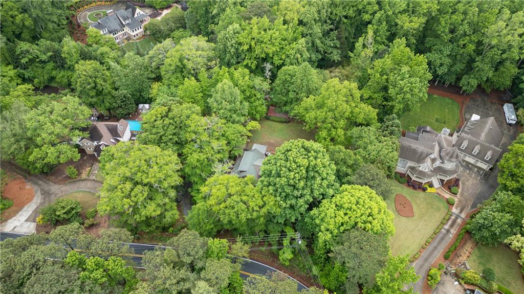 3582 Casteel Road Marietta, GA 30062 - Photo 51 of 55 an aerial view of residential house with outdoor space and trees all around
