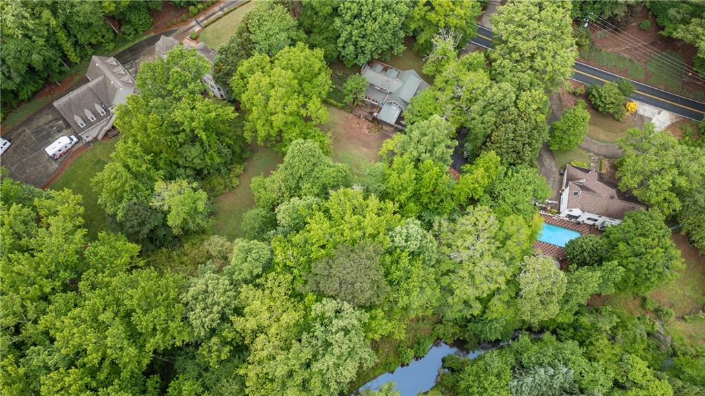 3582 Casteel Road Marietta, GA 30062 - Photo 55 of 55 an aerial view of residential house with outdoor space and trees all around