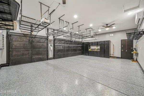 a view of a garage