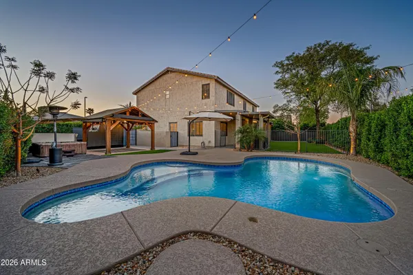 a view of a house with pool