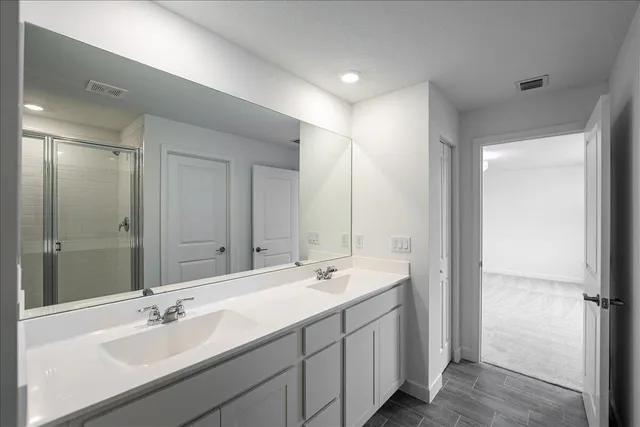 a view of a room with racks on the wall