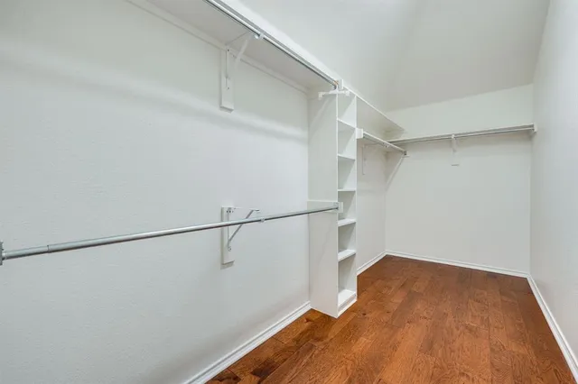 a view of small space with racks on the wall