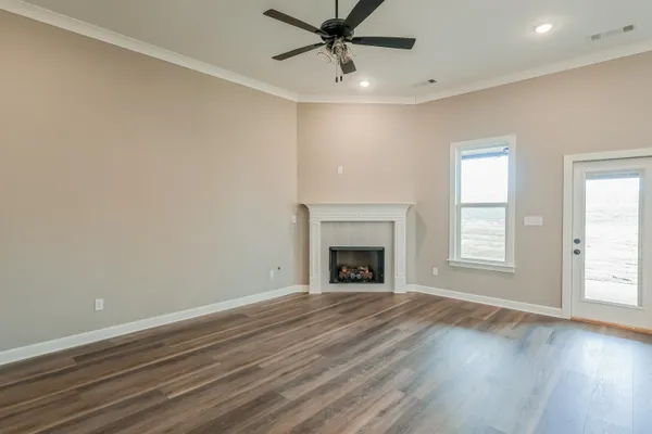 a view of an empty walk in closet
