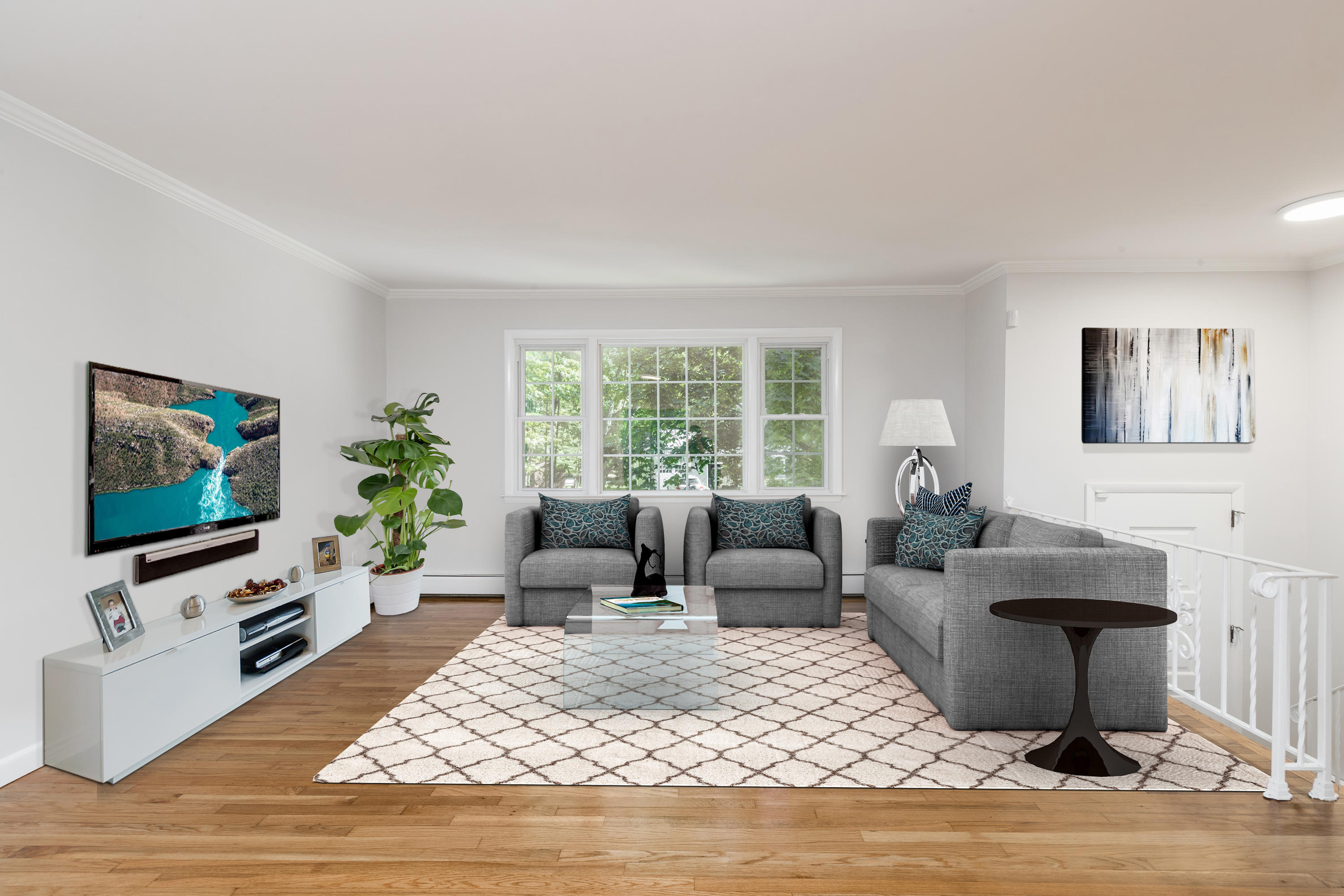 4 Littlebrook Road North Darien, CT 06820 - Photo 28 of 42 a living room with fireplace furniture and a flat screen tv