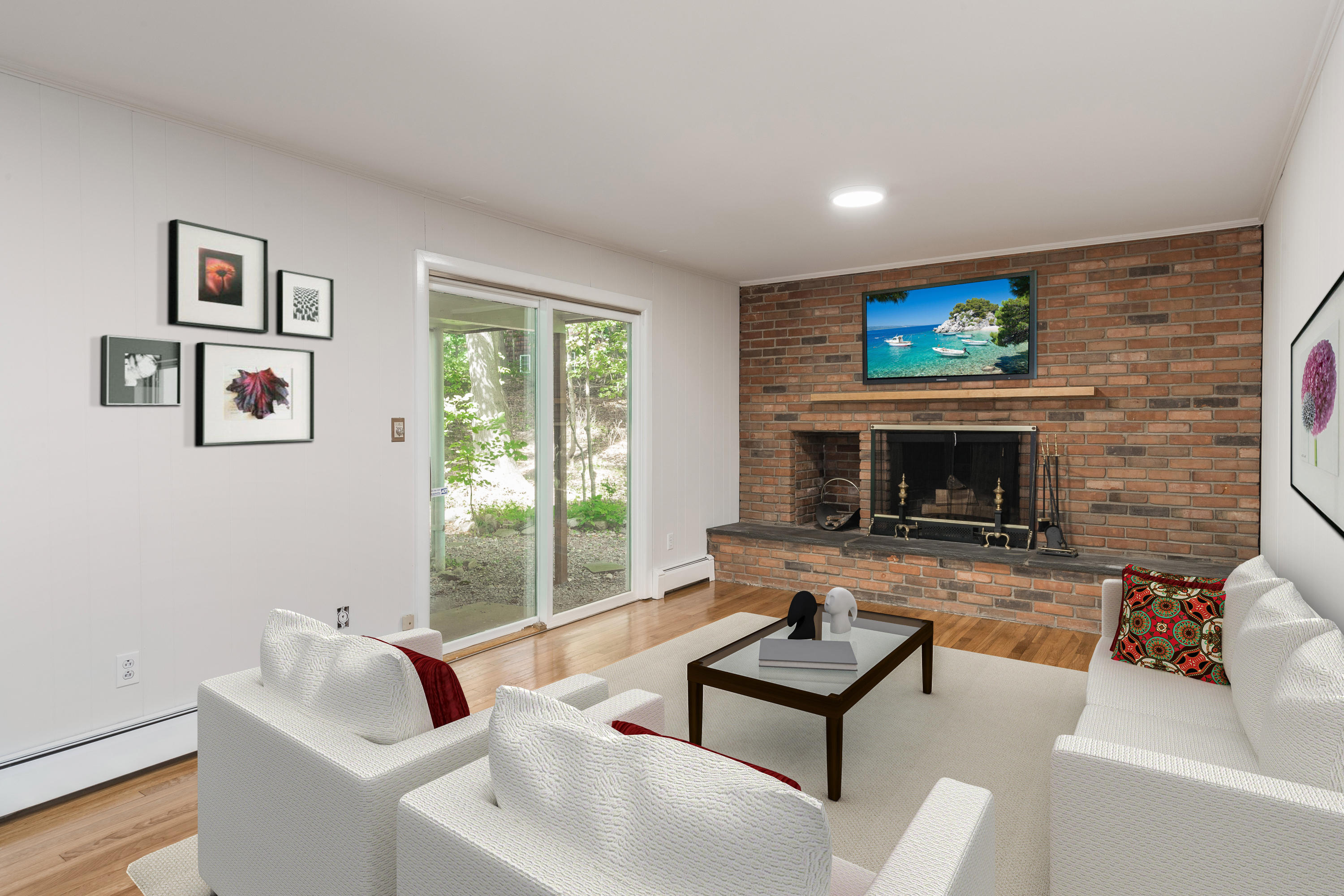 4 Littlebrook Road North Darien, CT 06820 - Photo 37 of 42 a living room with furniture and a fireplace