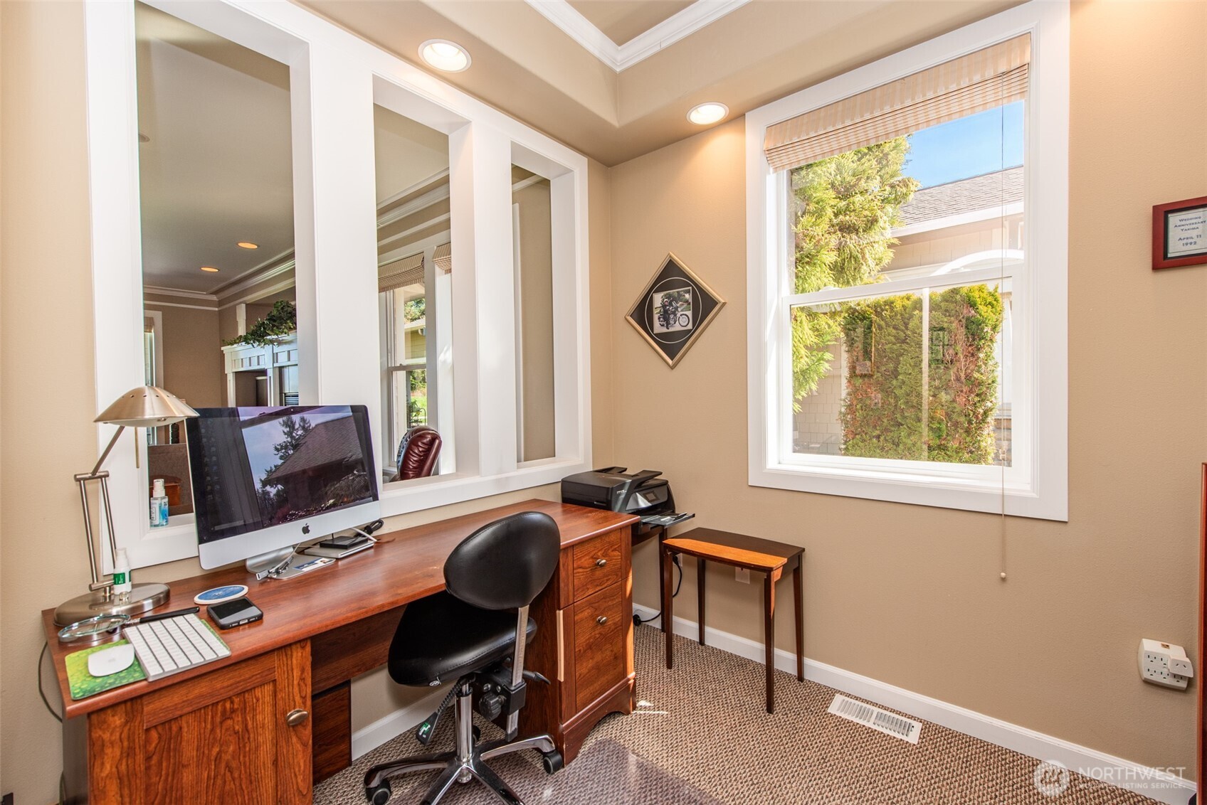 71 Mt Baker Drive Sequim, WA 98382 - Photo 17 of 25 a view of a workspace with furniture and a window